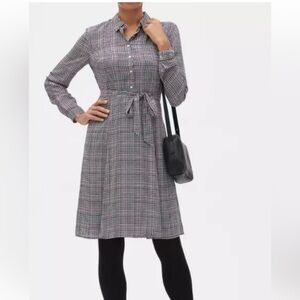 Banana Republic Black and purple houndstooth dress size 2 NWT